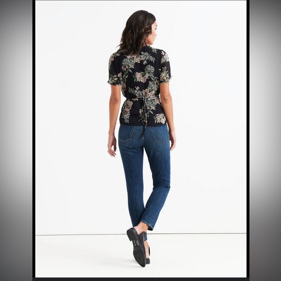 Lucky Brand Floral Printed Wrap Top - Picture 2 of 5